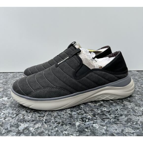 SKECHERS Men Glassel Milroy Relaxed Fit Casual Shoe Size 10.5 Black Canvas main image 8